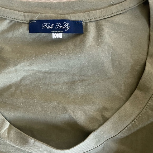 🆕Trish Scully Olive Puff Sleeve Top Size XL NWOT - Picture 3 of 5